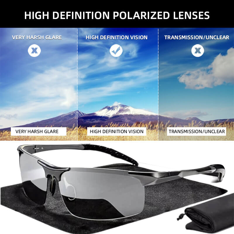 Flygooses Men's Photochromic Sunglasses with Antiglare Polarized Lens