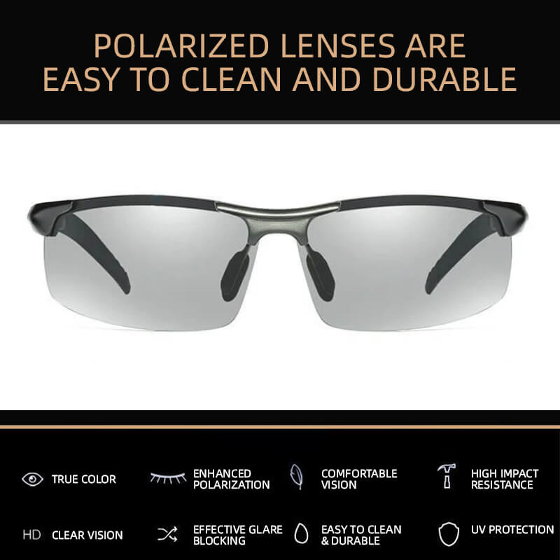 Flygooses Men's Photochromic Sunglasses with Antiglare Polarized Lens