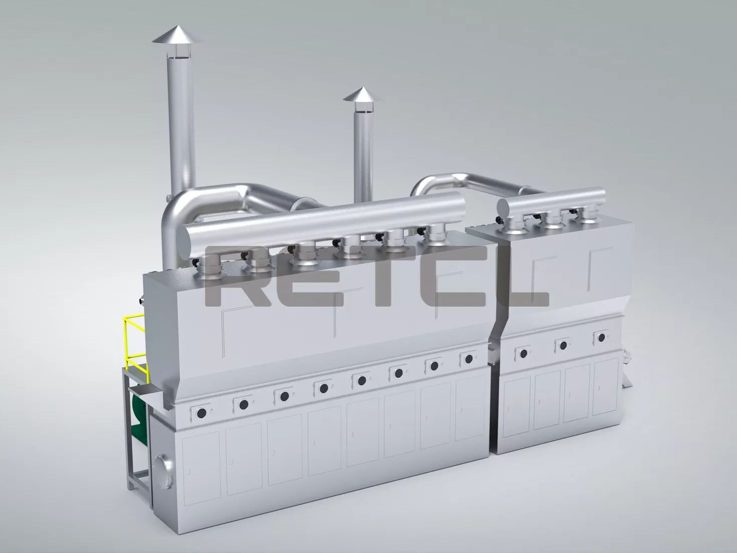 Full Size Rendering of Horizontal Boiling Dryer by RETCL Process