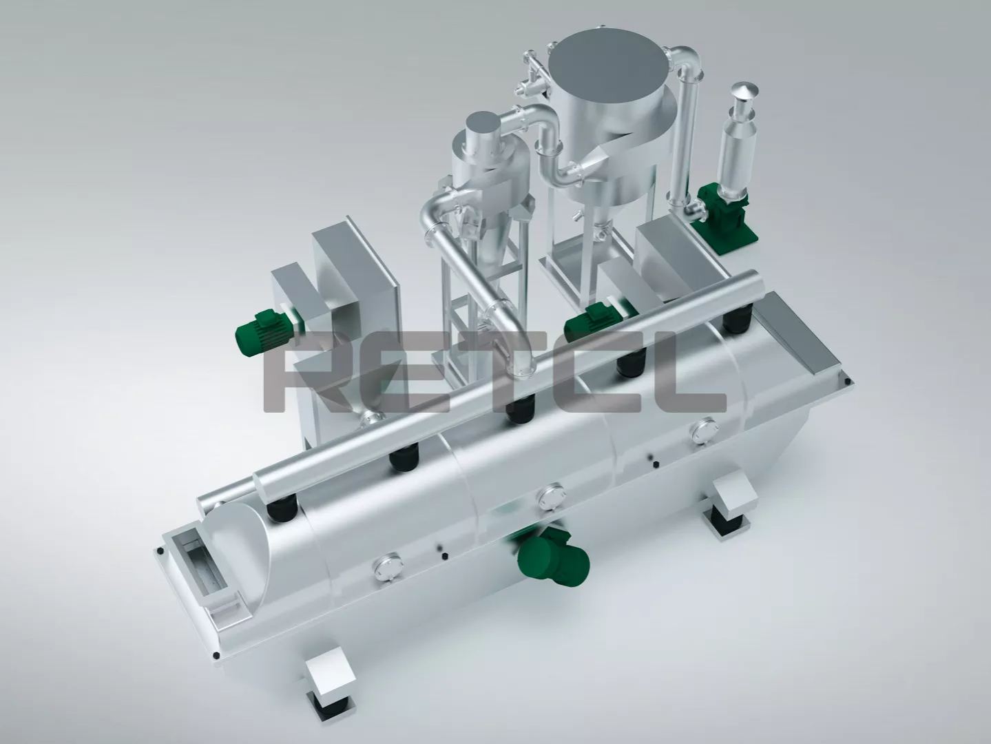 Full Size Rendering of Vibrating Fluid Bed Dryer by RETCL Process