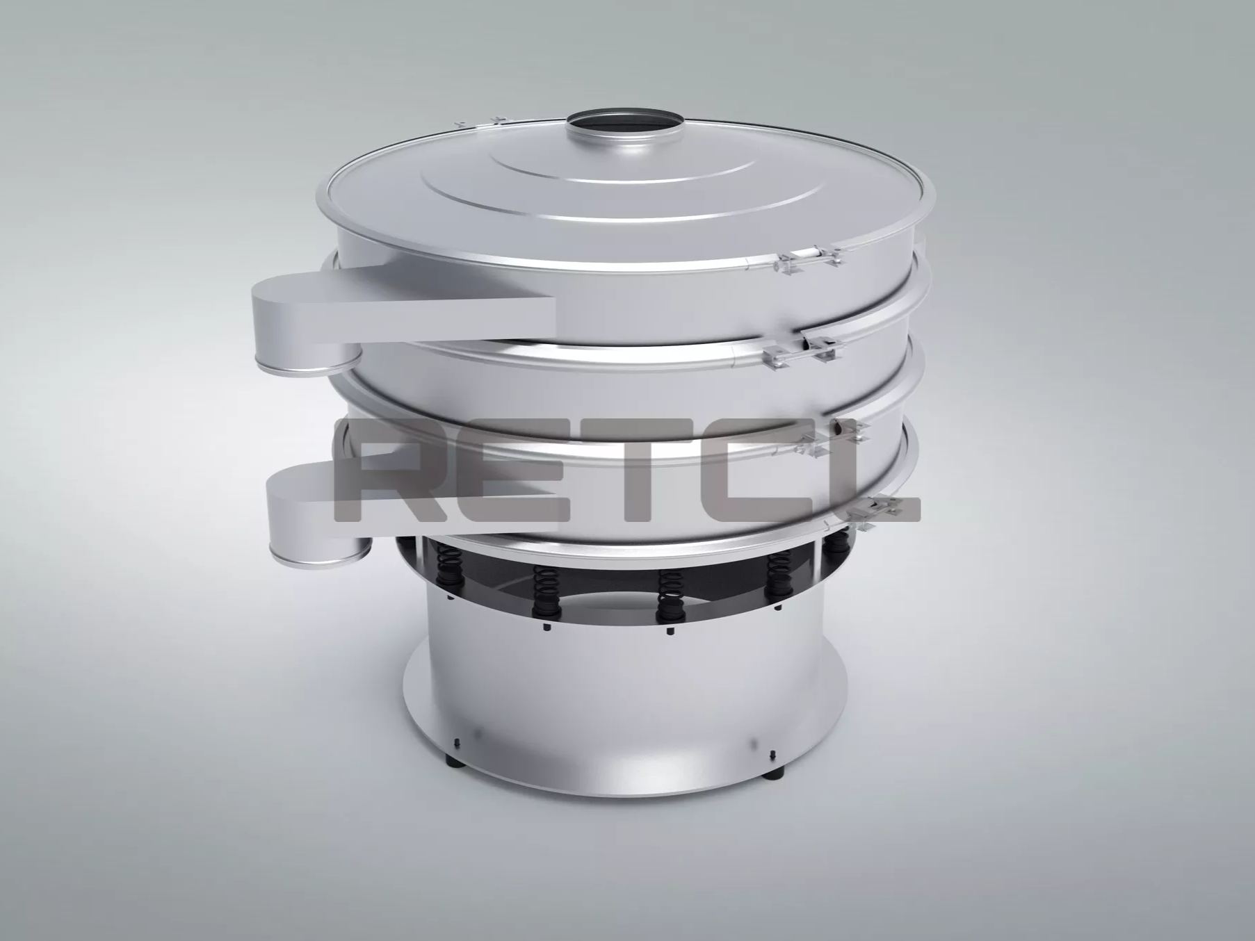 Full Size Rendering of Round Vibrating Sifter by RETCL Process