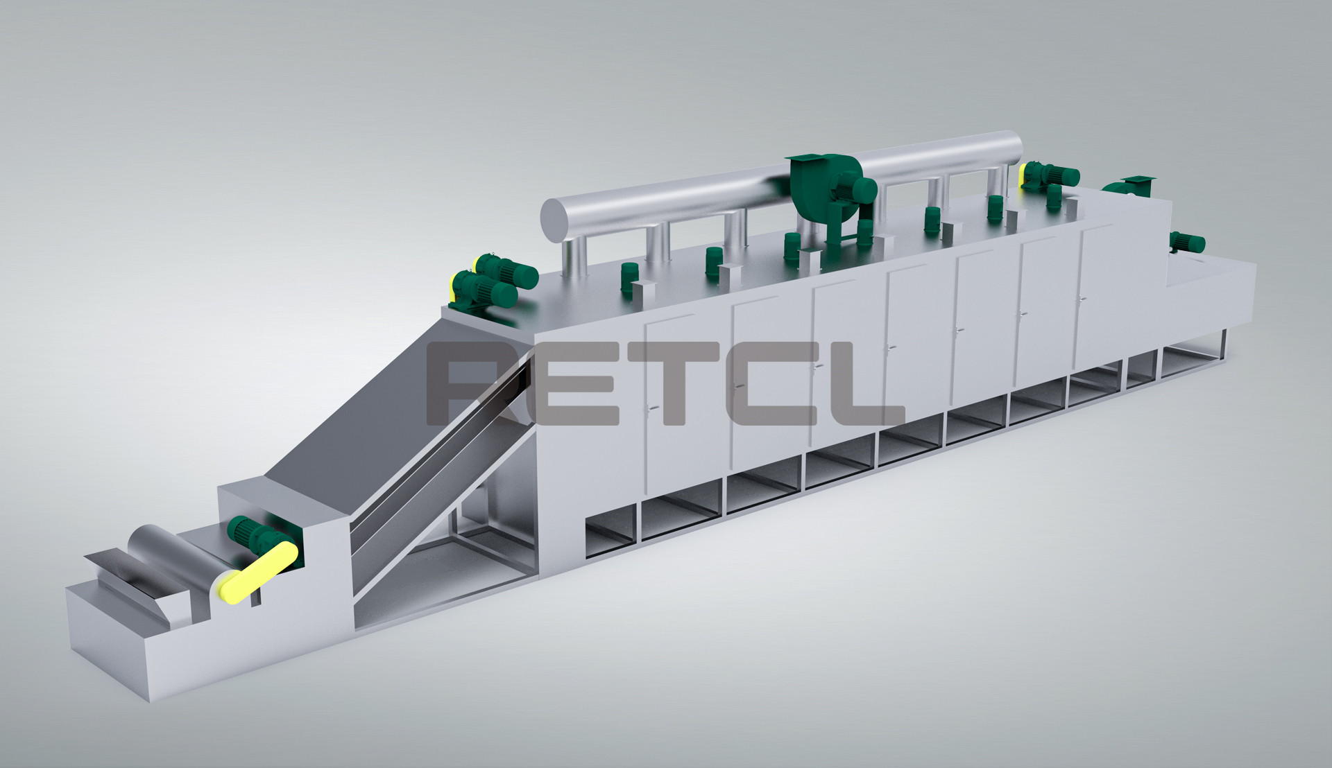 Full Size Rendering of Multilayer Belt Dryer by RETCL Process