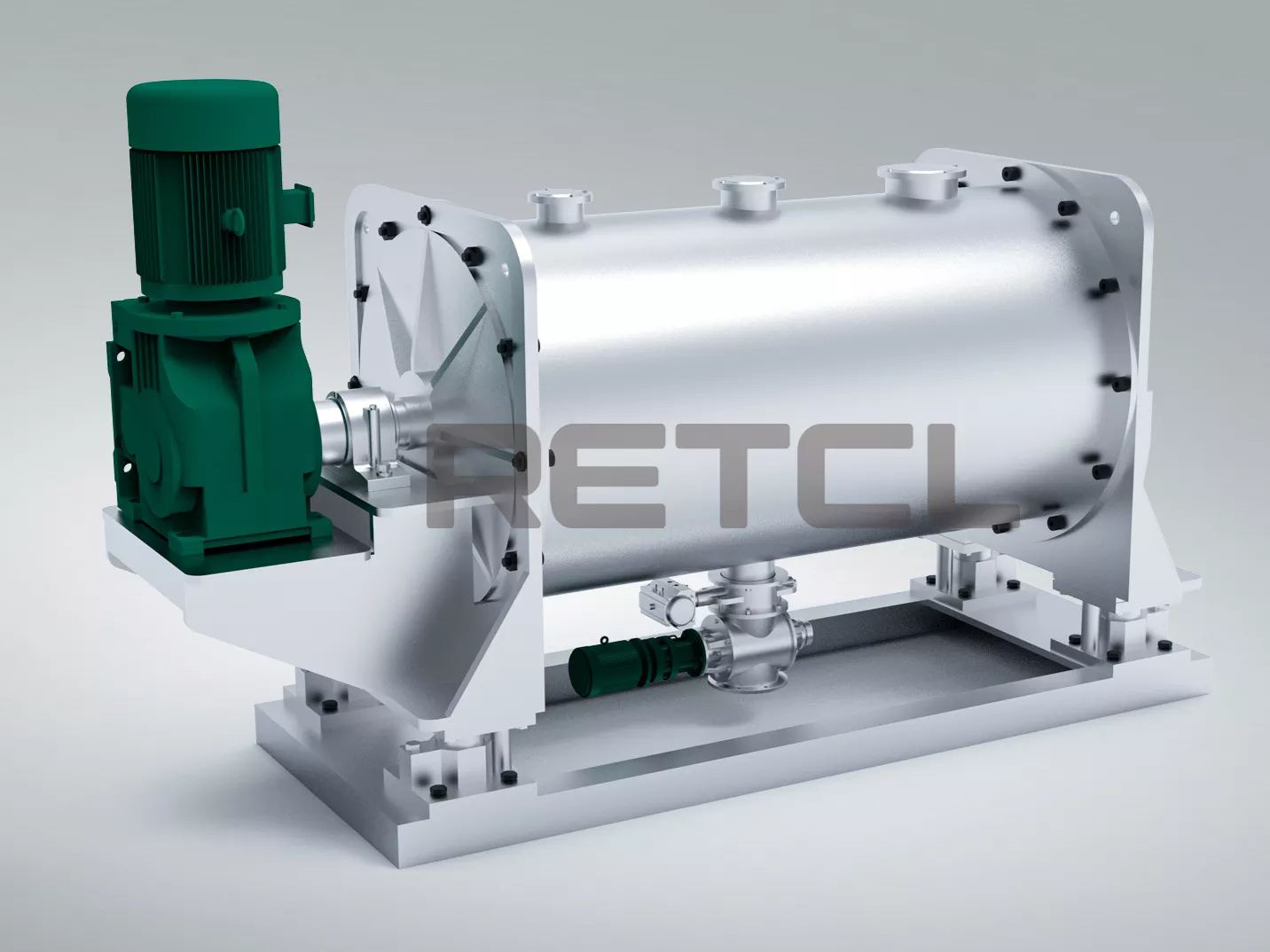 Full Size Rendering of Horizontal Screw Belt Mixer by RETCL Process