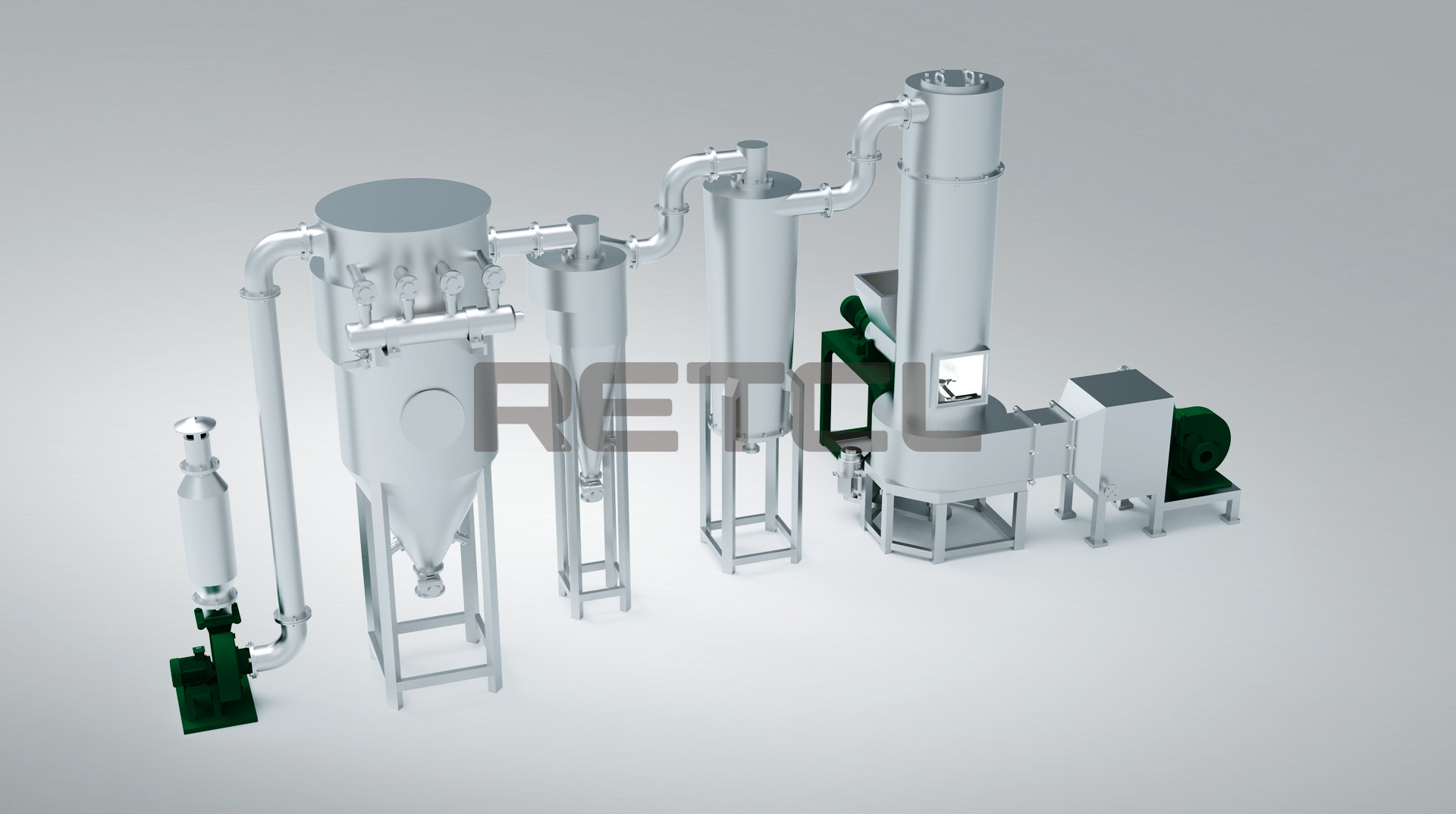 Full Size Rendering of Rotary Flash Evaporation Dryer by RETCL Process