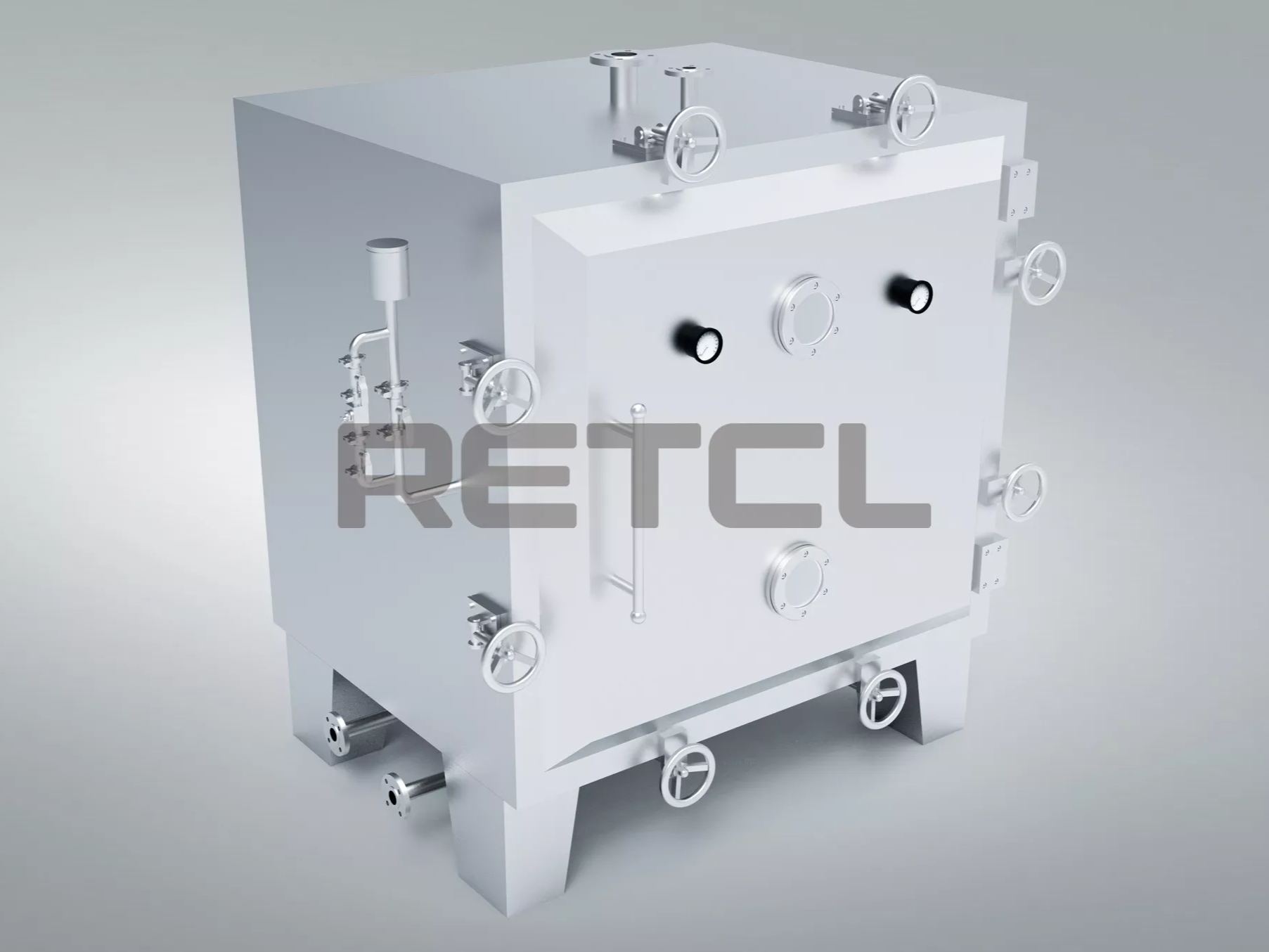 Full Size Rendering of Square Static Vacuum Dryer by RETCL Process