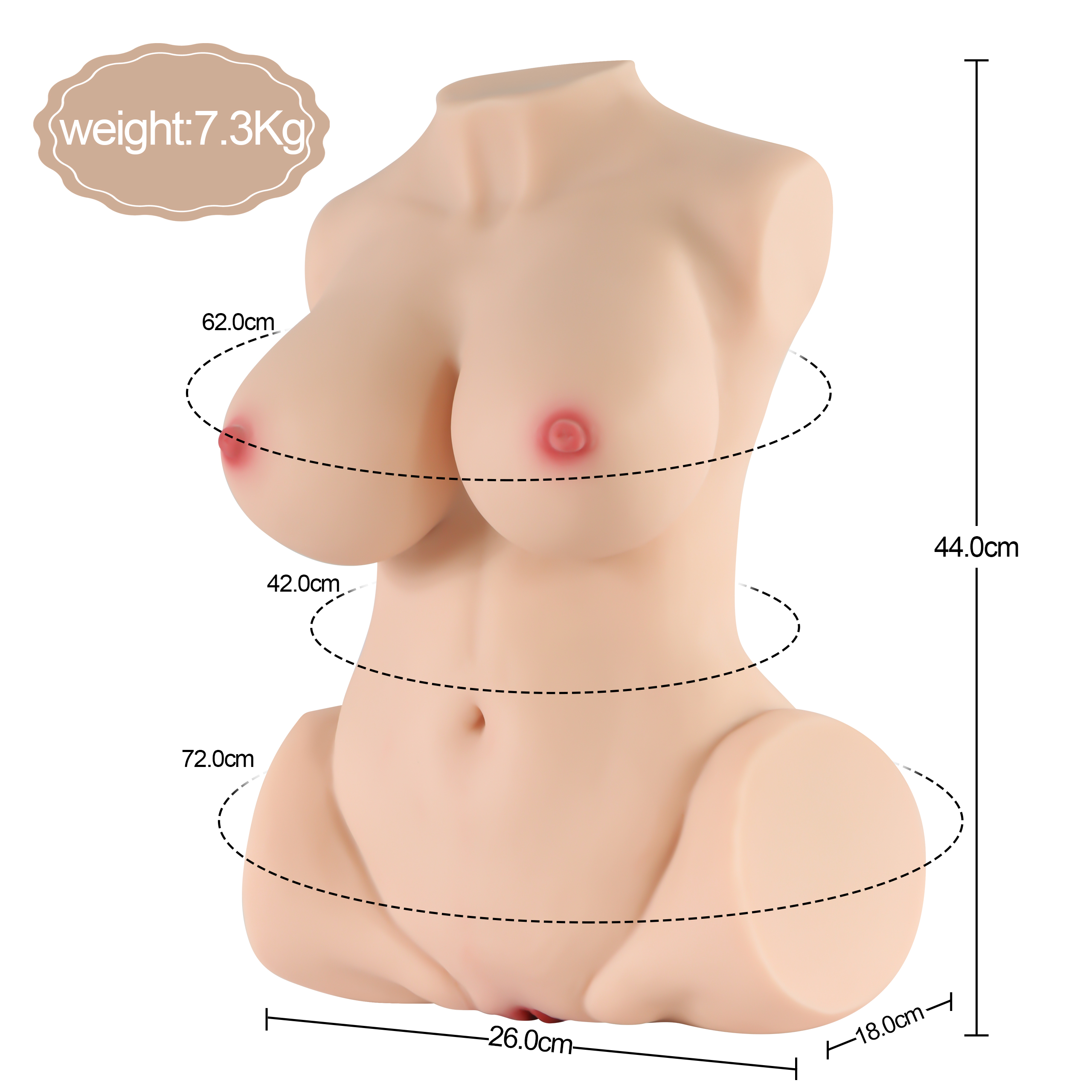 Advanced-43cm/16.93in Torso Sex Doll (In Stock US) - Mag