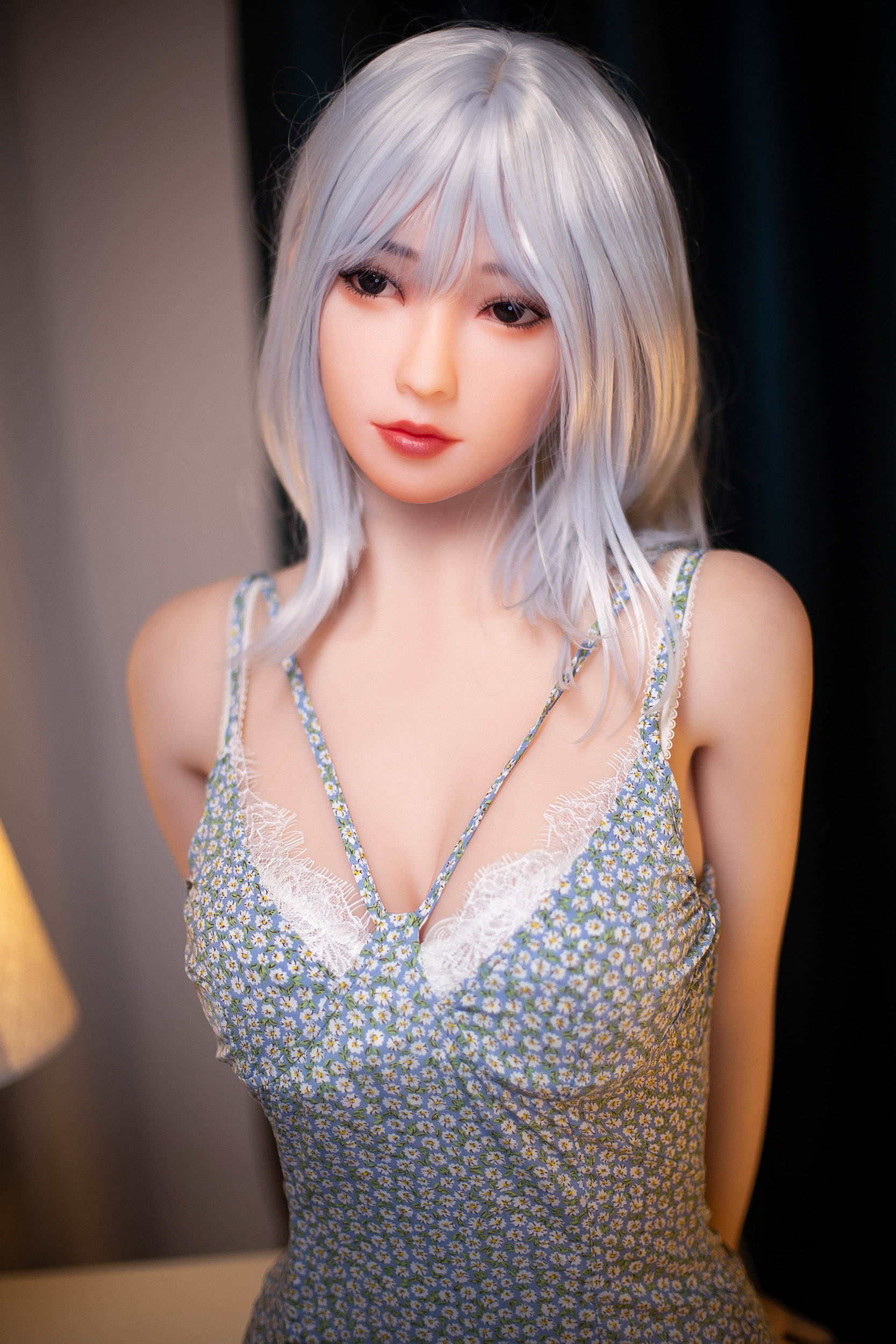 5ft2/158cm Medium Breast Sex Doll with White Hair - Alma-SexDollBabe