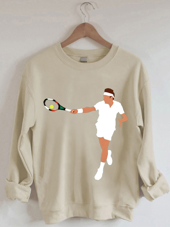 Tennis Crew Neck Long Sleeve Sweatshirt
