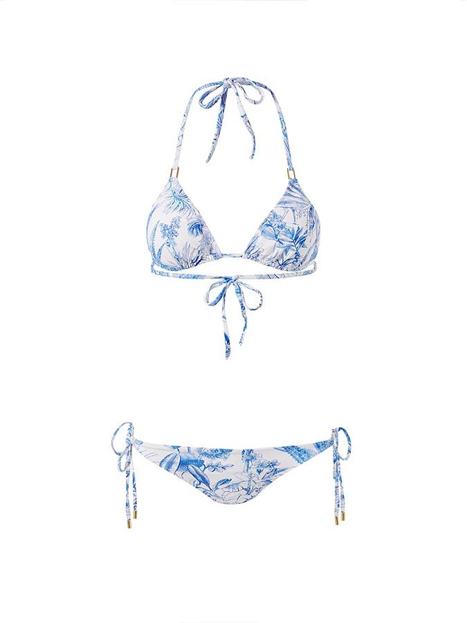 Fashion Blue Print One Piece Swimsuit