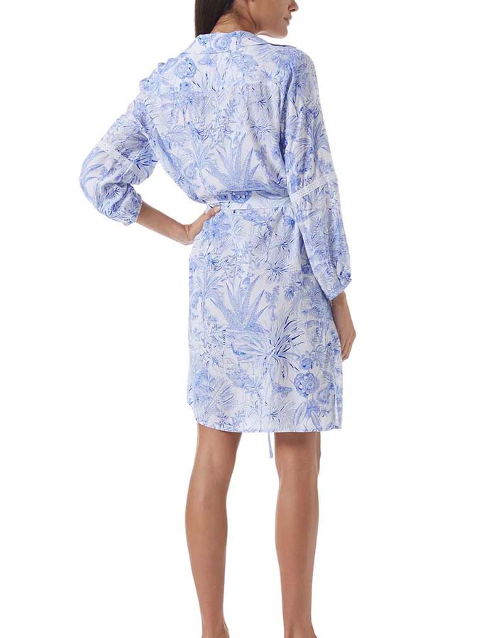 Fashion Blue Print One Piece Swimsuit