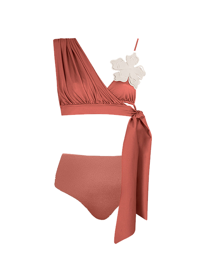 3D Petal Shawl Bikini Swimsuit