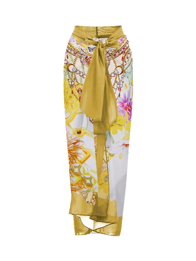 Vintage Court Floral Print One Piece Swimsuit And Cover up