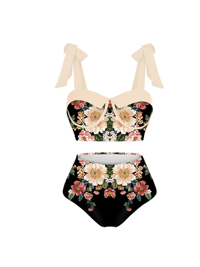 Printed Panel Chic One Piece Swimsuit and Coverup