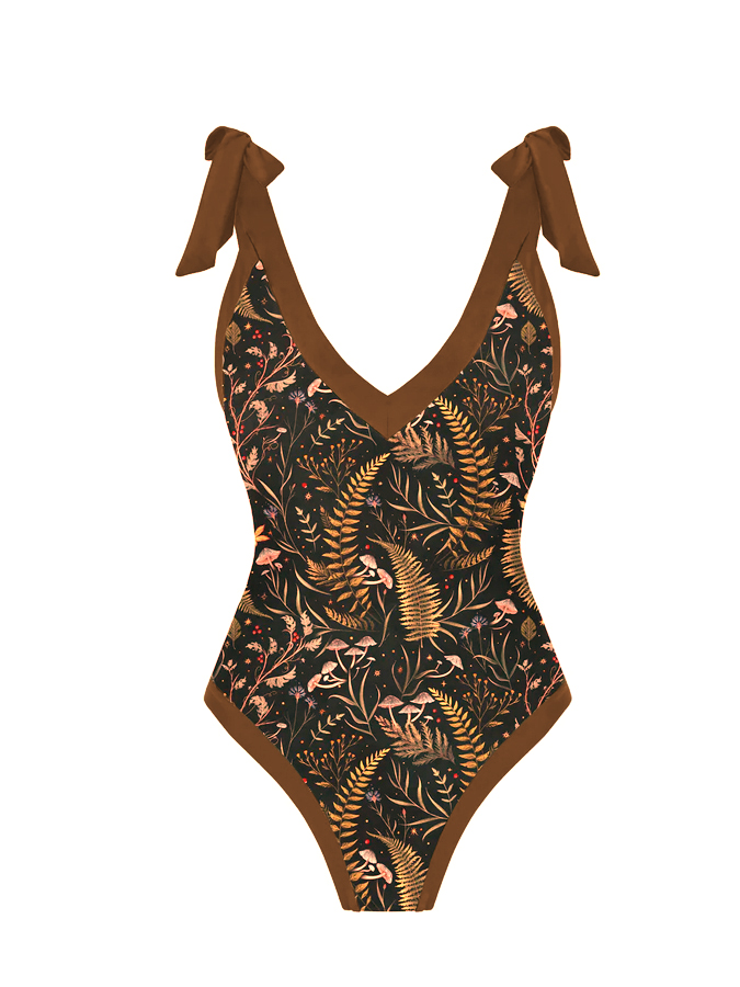 Wonderland Forest Printed One Piece And Skirt