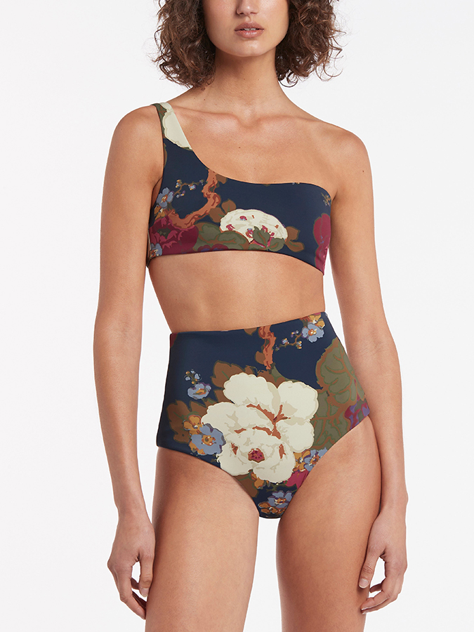 Vintage Print Beach Swimsuit and Cover-up