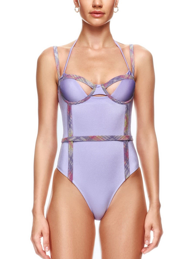Vintage Patchwork One-Piece Swimsuit And Cover Up