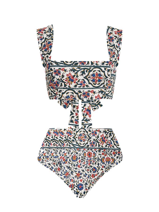 Fashion One-Shoulder Printed One-Piece Swimsuit