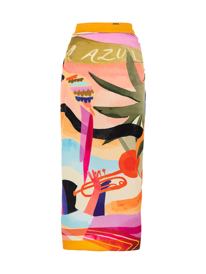 Tropical Samba Print One Piece Swimsuit And Cover Up