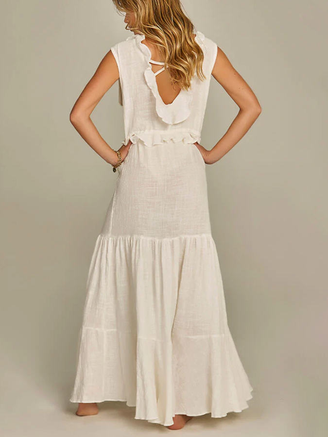 Casual Plain One Piece And Beach Dress