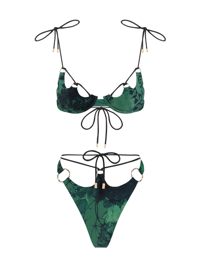Vintage Floral Print One Piece Swimsuit And Cover Up