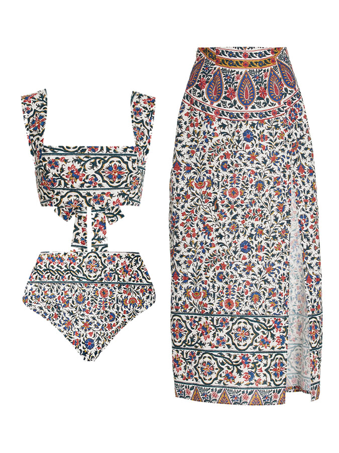 Fashion One-Shoulder Printed One-Piece Swimsuit