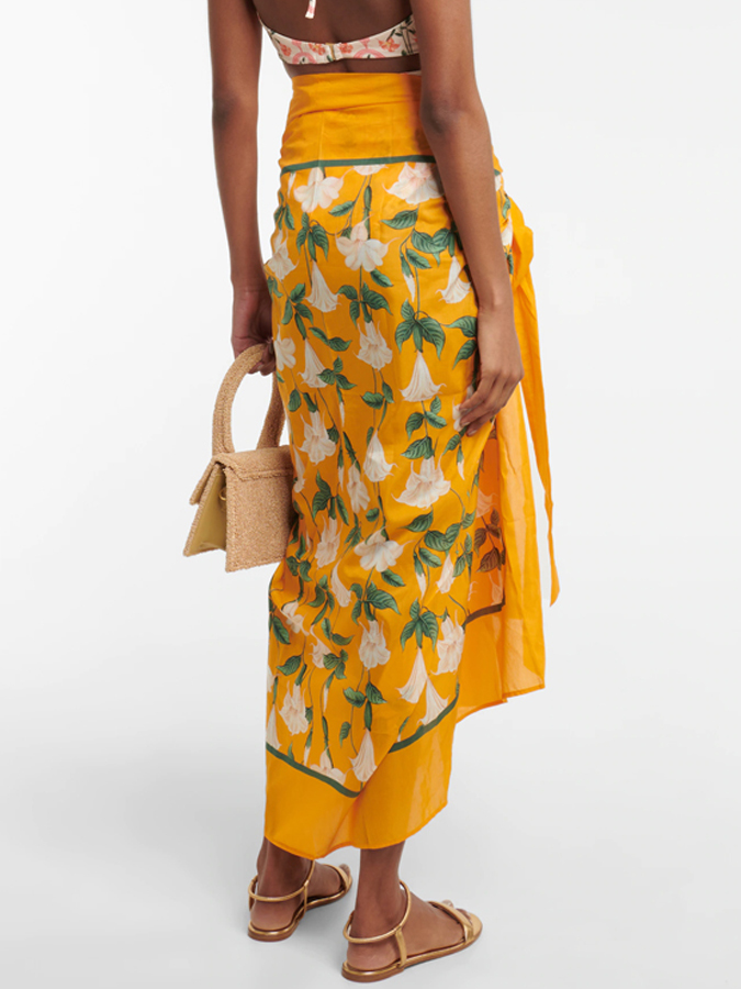 Floral Print Ruffle Casual Bikini And Cover up