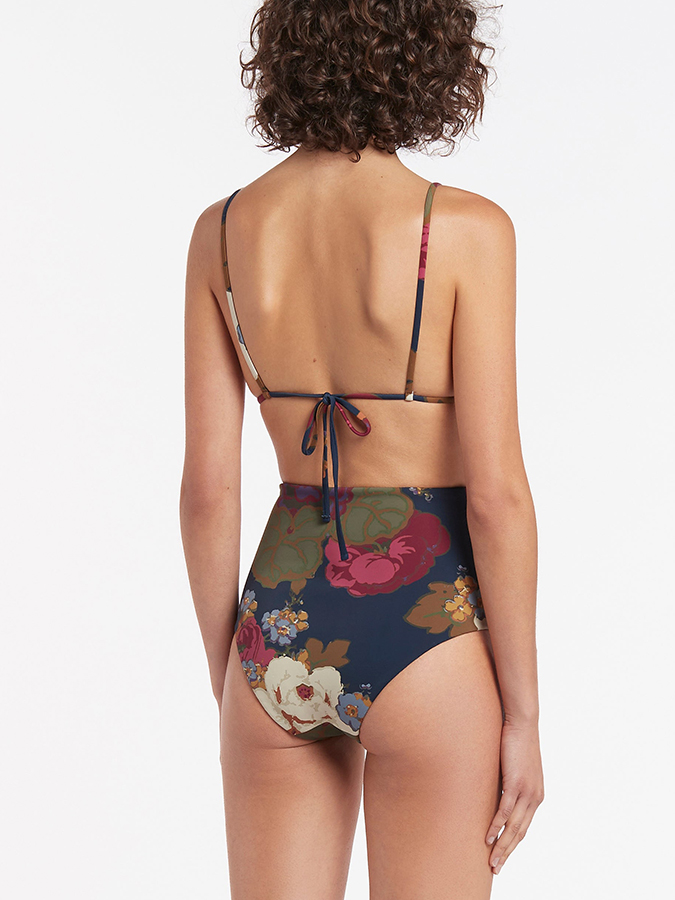Vintage Print Beach Swimsuit and Cover-up