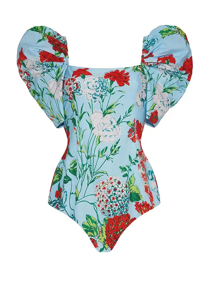 Floral Print One Piece Swimsuit and Cover Up