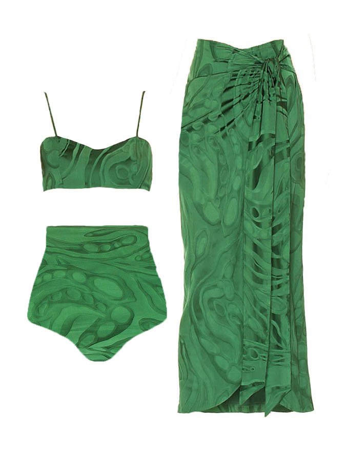 Line Print Bikini and Cover up