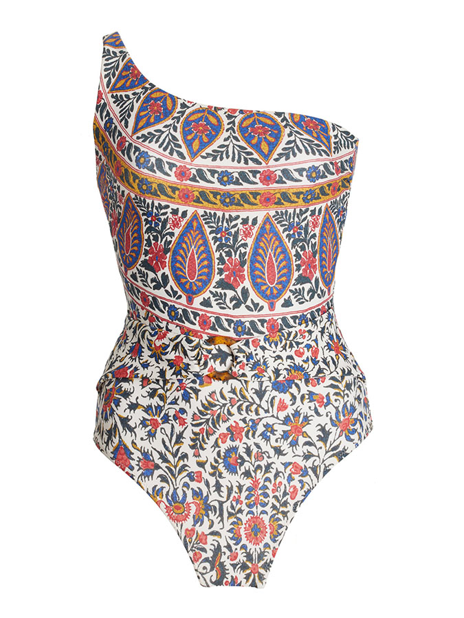 Fashion One-Shoulder Printed One-Piece Swimsuit