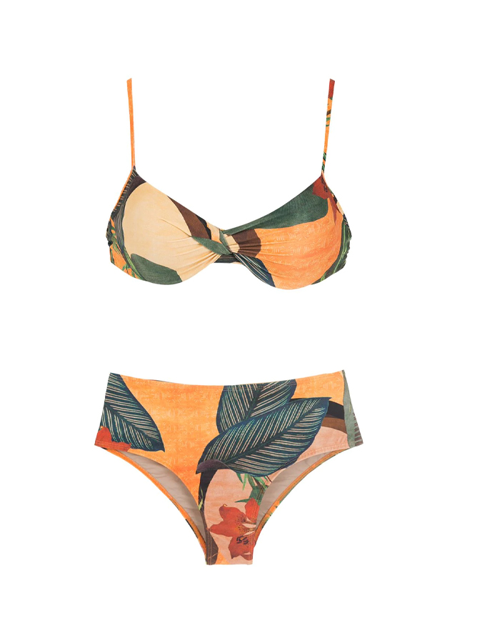 V Neck Ruffled One-Piece Swimsuit