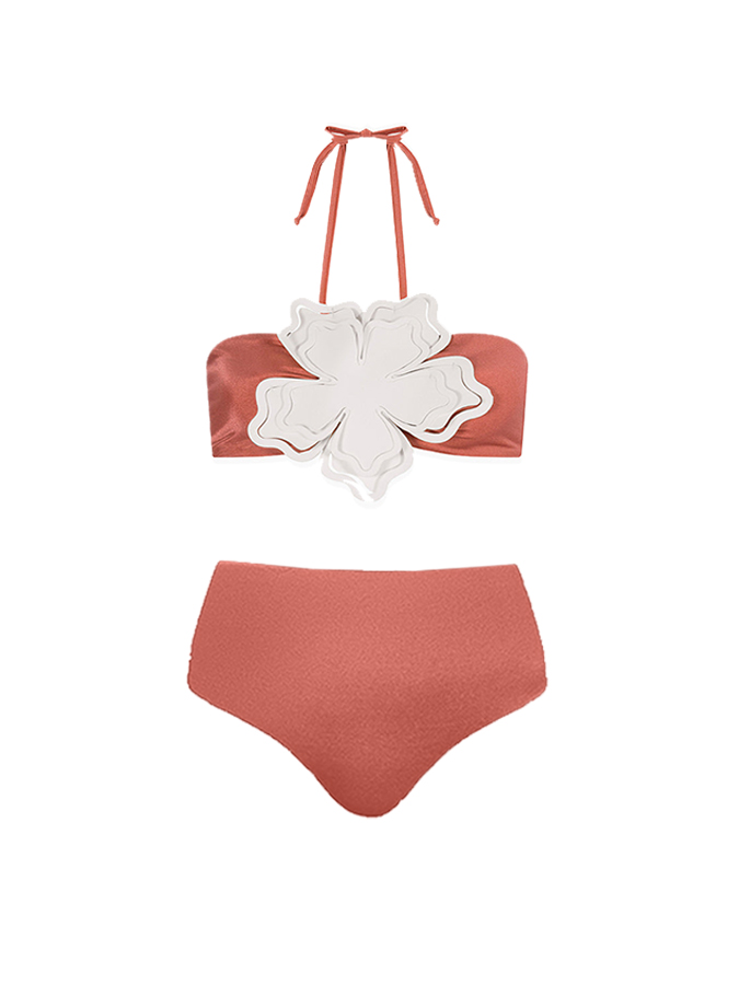 3D Petal Tie Bikini Swimsuit