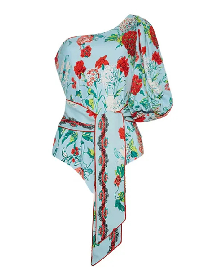 Floral Print One Piece Swimsuit and Cover Up