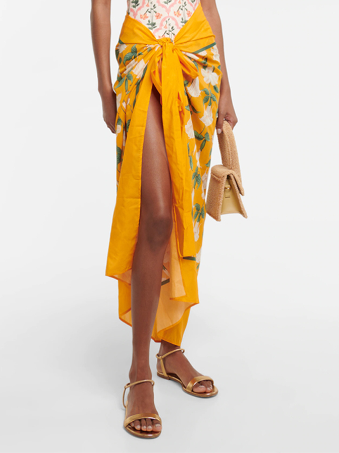 Floral Print Ruffle Casual Bikini And Cover up
