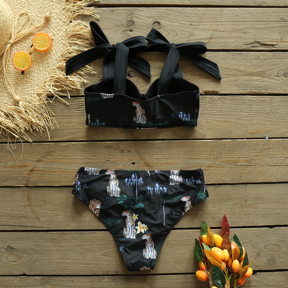 High Waist Bikini Set Print Floral