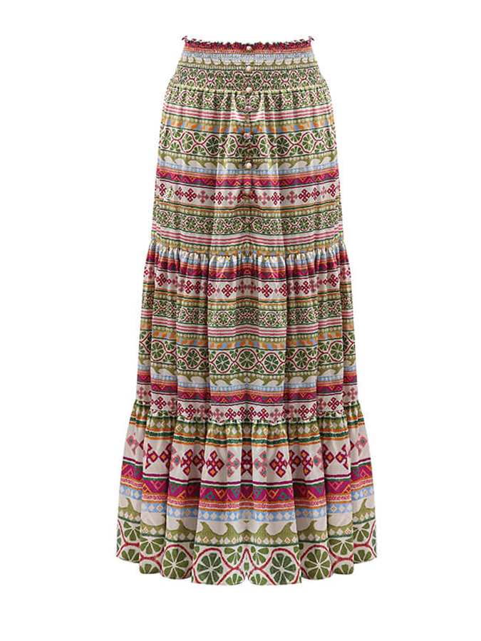 Plain Camisole Bikini One Piece And Ethnic Print Cover Up