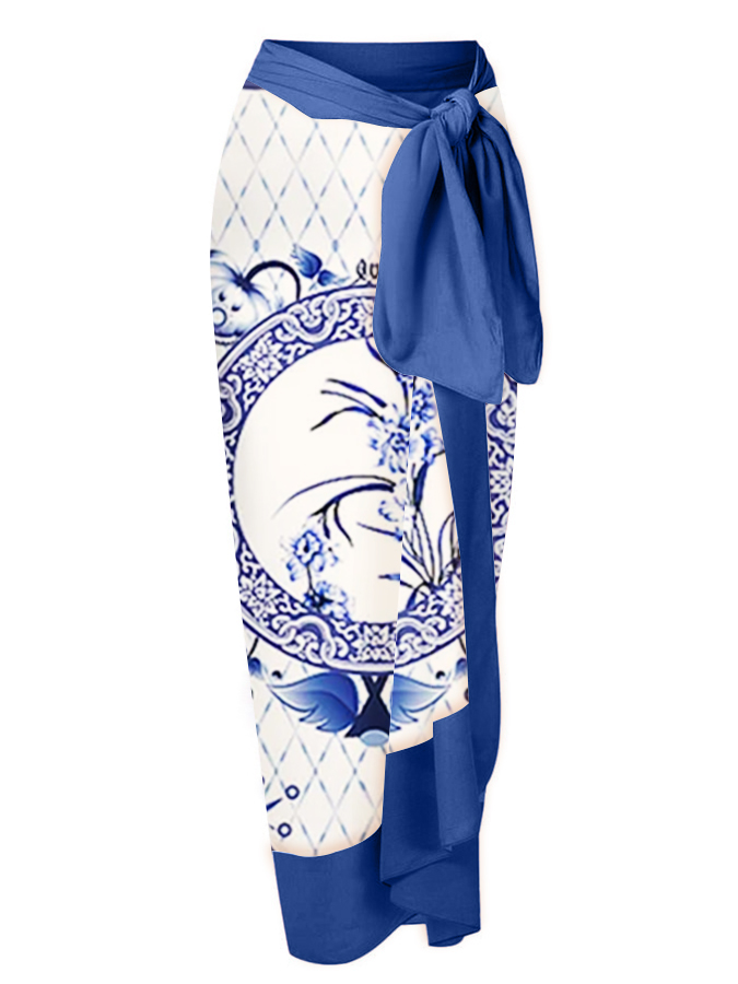 Bowknot Tie-shoulder One Piece Swimsuit