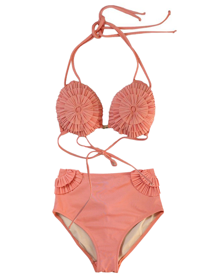 3D Flower Three-dimensional Design Beach Swimsuit and Cover-up