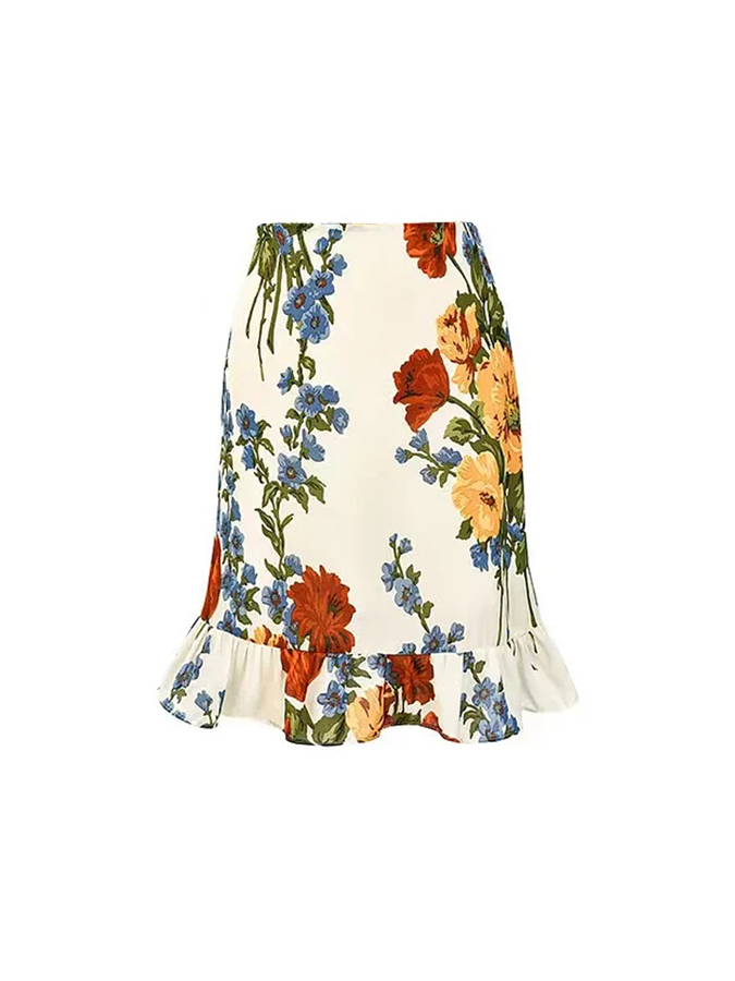 Floral Print Lace Up One Piece Swimsuit