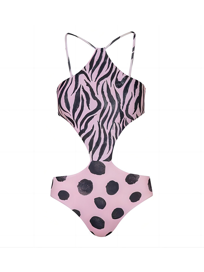 Zebra print one piece swimsuits and skirts