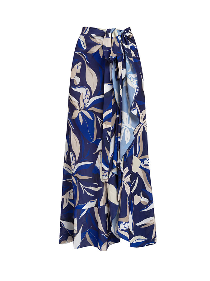 Floral Print Ruffle One Shoulder One-Piece Swimsuit And Cover Up