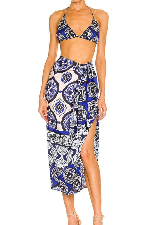 Vintage Print Bikini and Cover Up