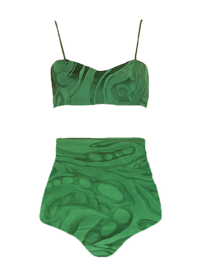 Line Print Bikini and Cover up