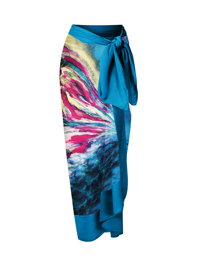 Butterfly print swimsuit and cover up