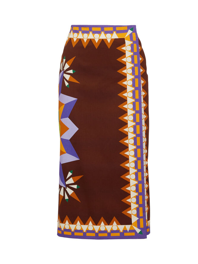 Retro Geometric Colorblock Print Bikini and Cover Up