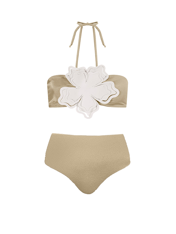 3D Petal Tie Bikini Swimsuit