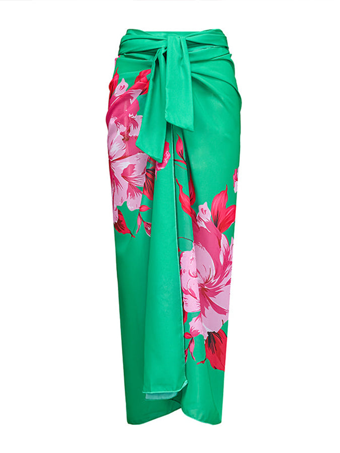 Fashion Colorblock Print Bikini and Cover Up