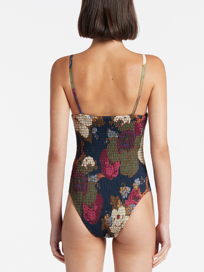 Vintage Print Beach Swimsuit and Cover-up