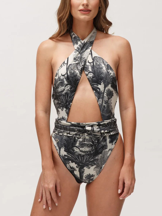 Beach Vacation Printed Swimsuit