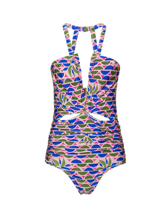 Colorblock Print Swimsuit and Pants